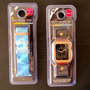 NWOT Set of 2 Generic Interchangeable Apple Watch Straps 38 and 40 mm